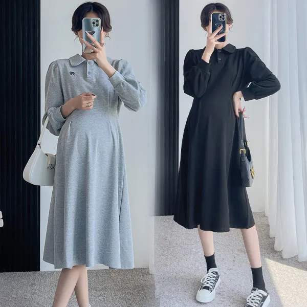 206# Autumn Winter Long Sleeve Casual Maternity Dress New Elegant A Line Loose Clothes for Pregnant Women Pregnancy Clothing
206# Autumn Winter Long Sleeve Casual Maternity Dress New Elegant A Line Loose Clothes for Pregnant Women Pregnancy Clothing