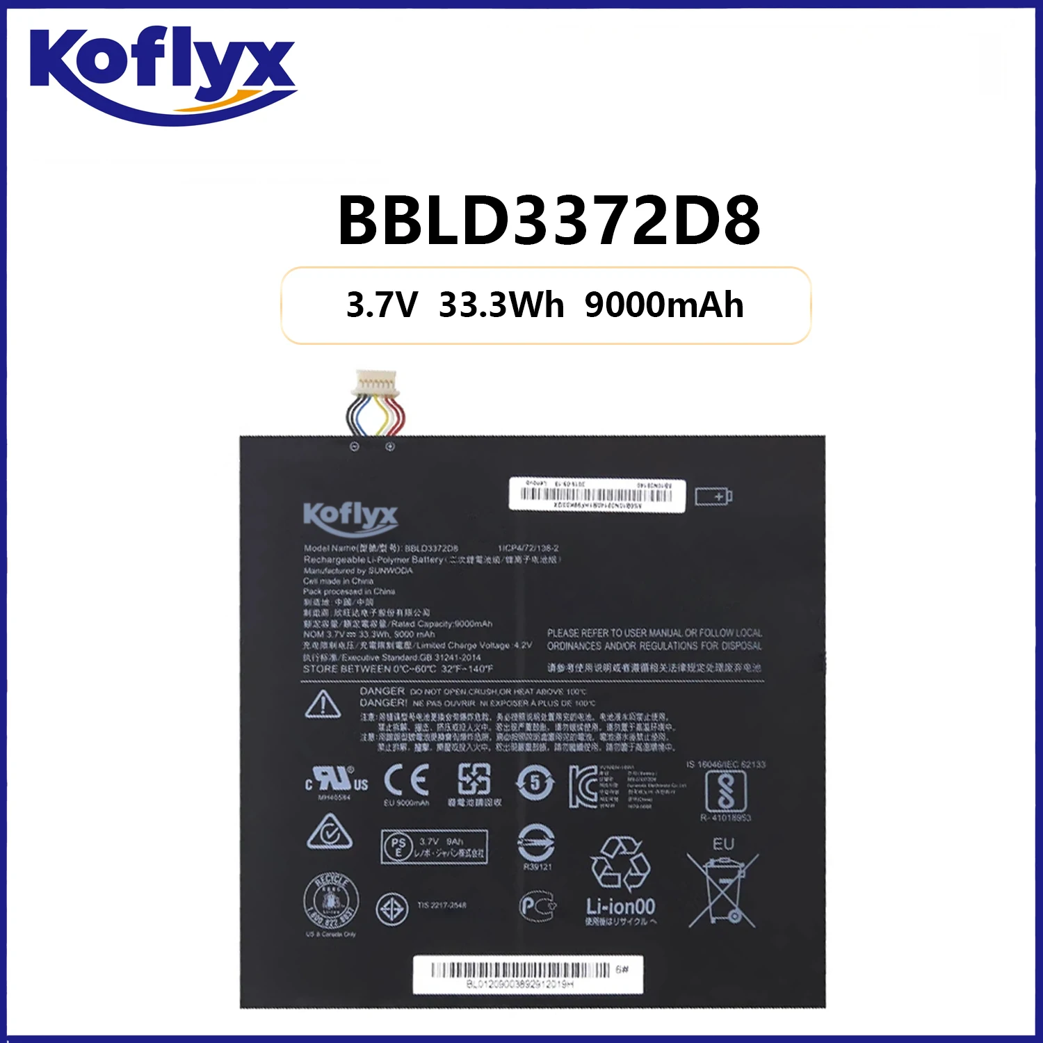 Новый аккумулятор Koflyx для ноутбука Lenovo Ideapad Miix 320-10ICR 80XF 325-10ICR серии BBLD3372D8
Новый аккумулятор Koflyx для ноутбука Lenovo Ideapad Miix 320-10ICR 80XF 325-10ICR серии BBLD3372D8