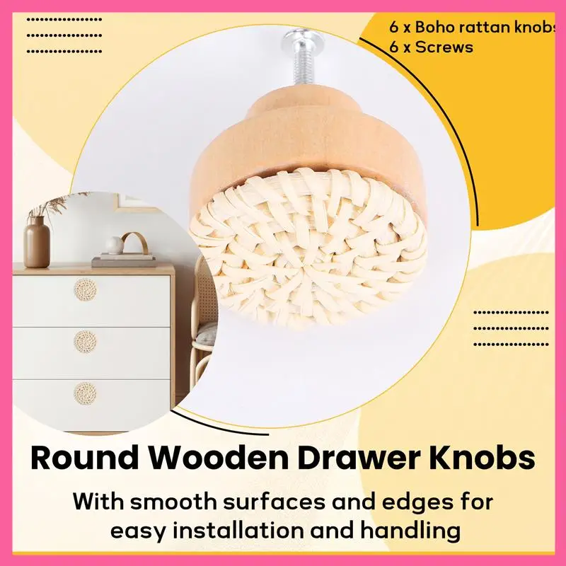 HOT-Boho Rattan Dresser Knobs Round Wooden Drawer Knobs Handmade Wicker Woven And Screws For Boho Furniture Knobs Beige
HOT-Boho Rattan Dresser Knobs Round Wooden Drawer Knobs Handmade Wicker Woven And Screws For Boho Furniture Knobs Beige