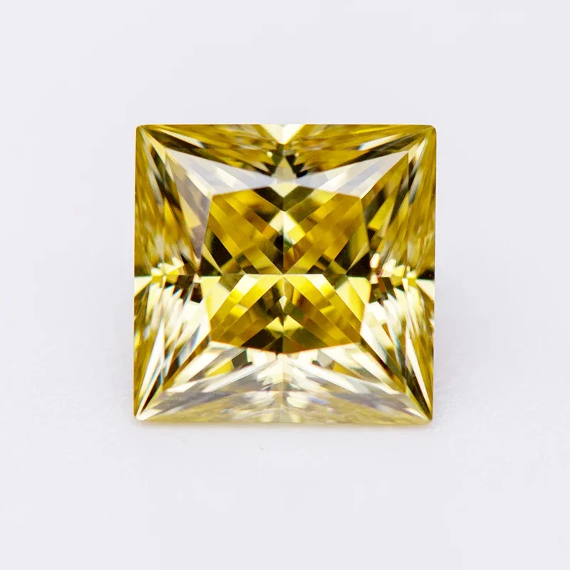 Moissanite Stone Lemon Yellow Color Princess Cut Lab Grown Diamond Gemstone Charms Jewelry for Woman with GRA Certificate
Moissanite Stone Lemon Yellow Color Princess Cut Lab Grown Diamond Gemstone Charms Jewelry for Woman with GRA Certificate