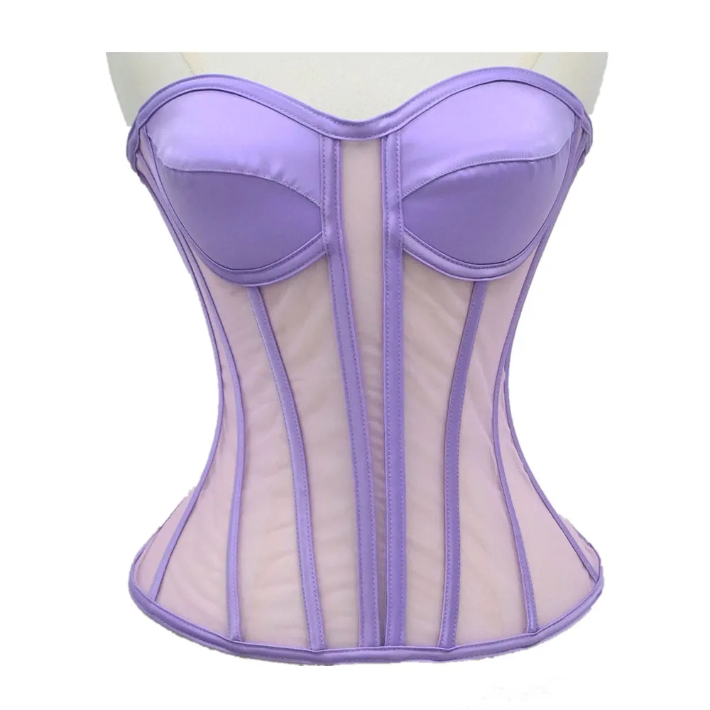 Women Mesh Corset Bustier With Cup Overbust Shaper Tube Tops Sexy Strapless Transparent Bodice Slimm Waist Wedding Lace Up Boned
Women Mesh Corset Bustier With Cup Overbust Shaper Tube Tops Sexy Strapless Transparent Bodice Slimm Waist Wedding Lace Up Boned