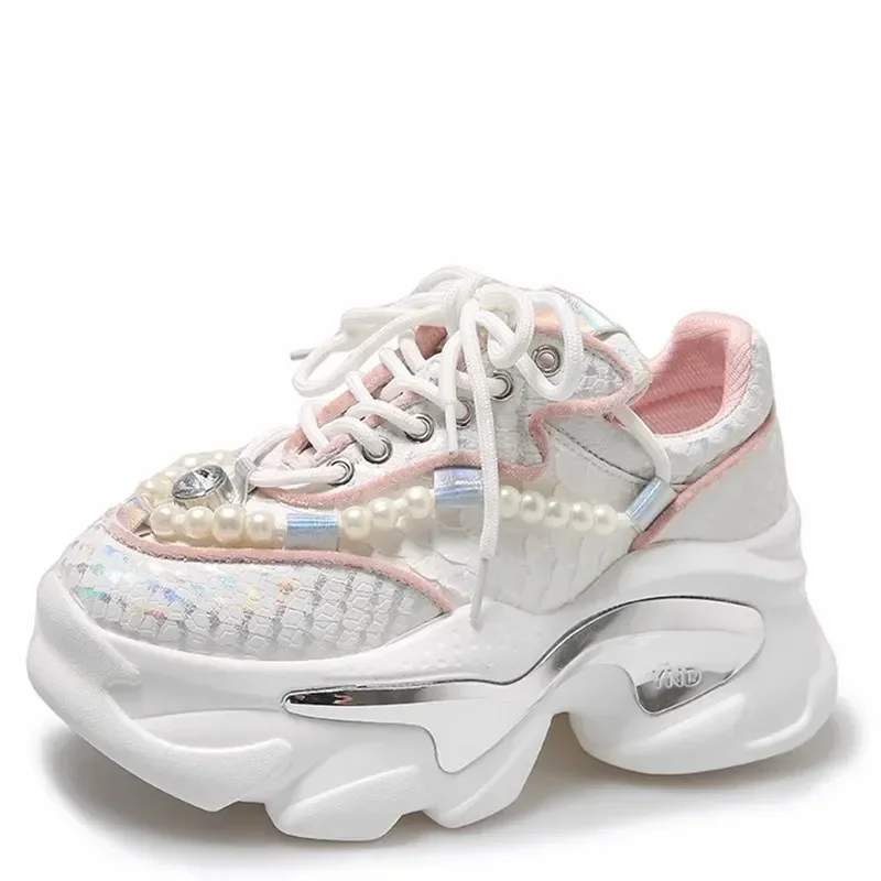 8CM Snake Print Chunky Sneakers Women 2025 Thick Bottom Platform Ladies Sports Shoes New Autumn Pearl Rhinestone Dad Shoes Woman
8CM Snake Print Chunky Sneakers Women 2025 Thick Bottom Platform Ladies Sports Shoes New Autumn Pearl Rhinestone Dad Shoes Woman