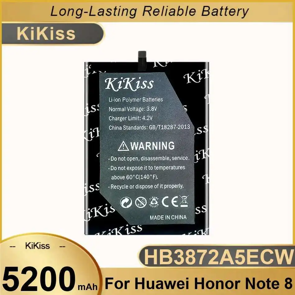 HB3872A5ECW Аккумулятор мобильного телефона 5200 мАч Прочный для Huawei Honor Note 8 Note8 Edi-DL00 Edi-AL10
HB3872A5ECW Аккумулятор мобильного телефона 5200 мАч Прочный для Huawei Honor Note 8 Note8 Edi-DL00 Edi-AL10