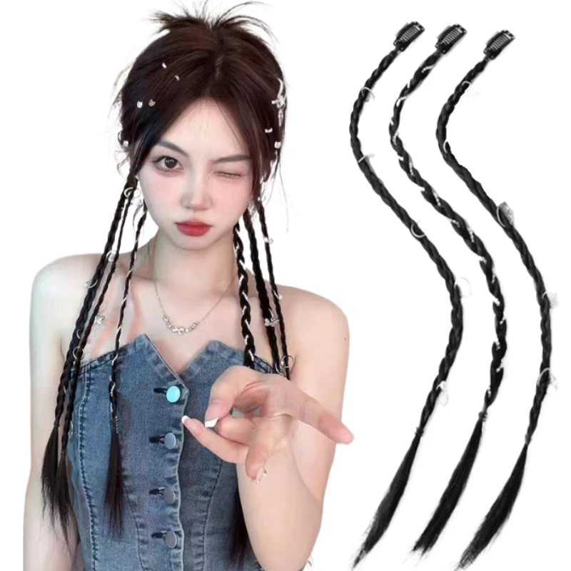 1PCS Synthetic Braid Wig With Strong BB Clip Ponytail Hair Piece for Women Wig Braid y2k Girl Boxing Dirty Braid Artificial Hair
1PCS Synthetic Braid Wig With Strong BB Clip Ponytail Hair Piece for Women Wig Braid y2k Girl Boxing Dirty Braid Artificial Hair