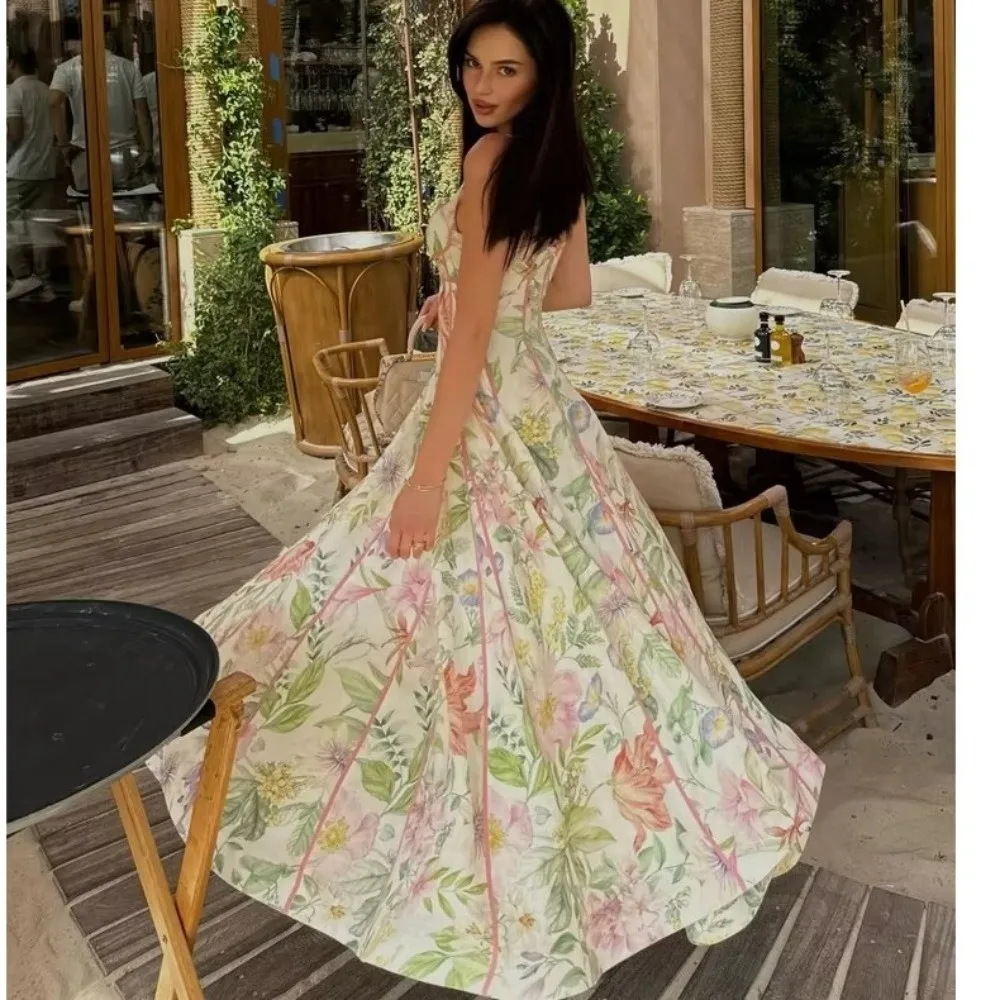 Flower Floral Printed Dress Waist-cinching Sleeveless Lady Halter Dress Summer Beachwear Spaghetti Strap Dress Vacation Wear
Flower Floral Printed Dress Waist-cinching Sleeveless Lady Halter Dress Summer Beachwear Spaghetti Strap Dress Vacation Wear