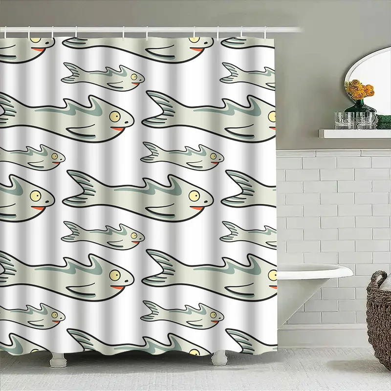 Adorable Cartoon Fish Print Shower Curtain Set for Bathroom Decor Easy Installation
Adorable Cartoon Fish Print Shower Curtain Set for Bathroom Decor Easy Installation