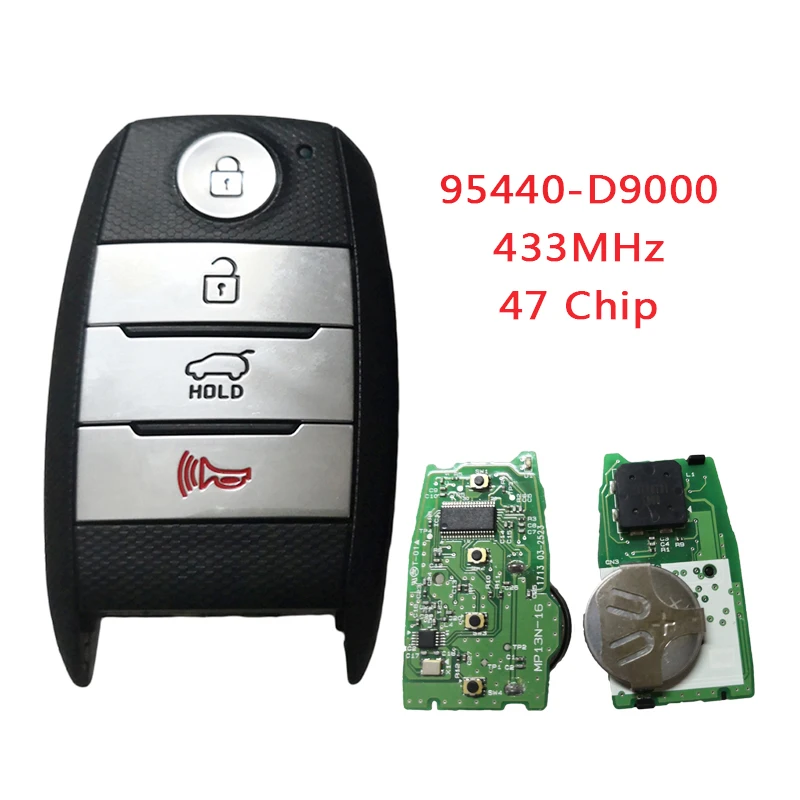 TXK051047 Original PN 95440-D9000 For KIA Sportage 2016 2017 Smart Remote Car Key 4 Button 433MHz 47 Chip T08-FOB-4F08
TXK051047 Original PN 95440-D9000 For KIA Sportage 2016 2017 Smart Remote Car Key 4 Button 433MHz 47 Chip T08-FOB-4F08