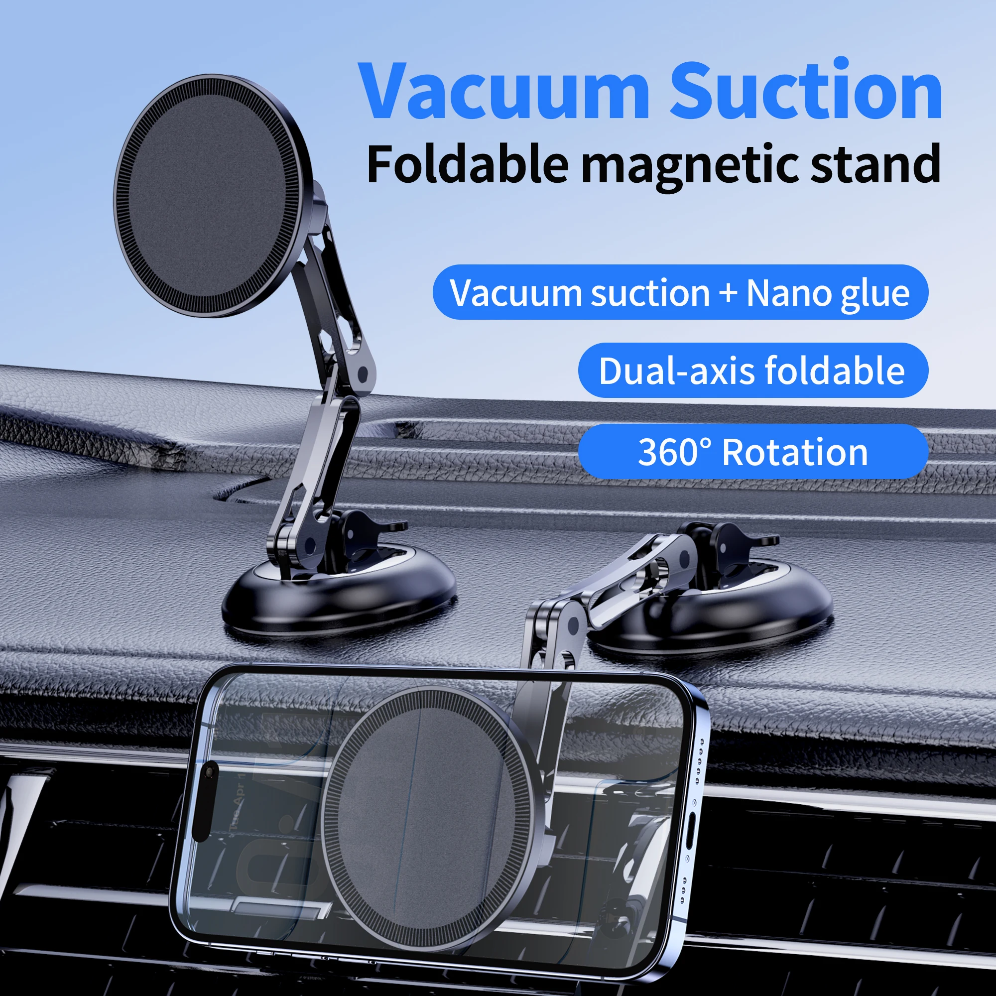 Magnetic Vacuum Suction Cup Phone Mount 360° Rotation Adjustable Magnetic Navigation Universal Car Phone Holder Bracket
Magnetic Vacuum Suction Cup Phone Mount 360° Rotation Adjustable Magnetic Navigation Universal Car Phone Holder Bracket