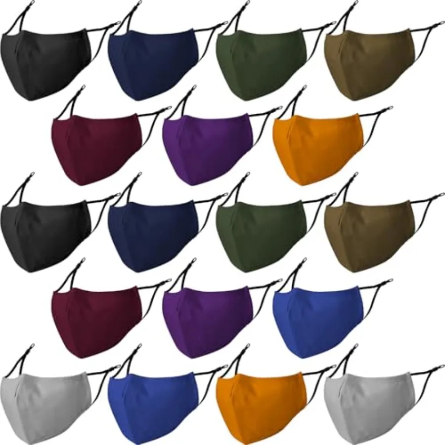 18 Pack Reusable Cloth Face Masks Washable Cotton Face Mask Adjustable Breathable Fabric Mask
18 Pack Reusable Cloth Face Masks Washable Cotton Face Mask Adjustable Breathable Fabric Mask