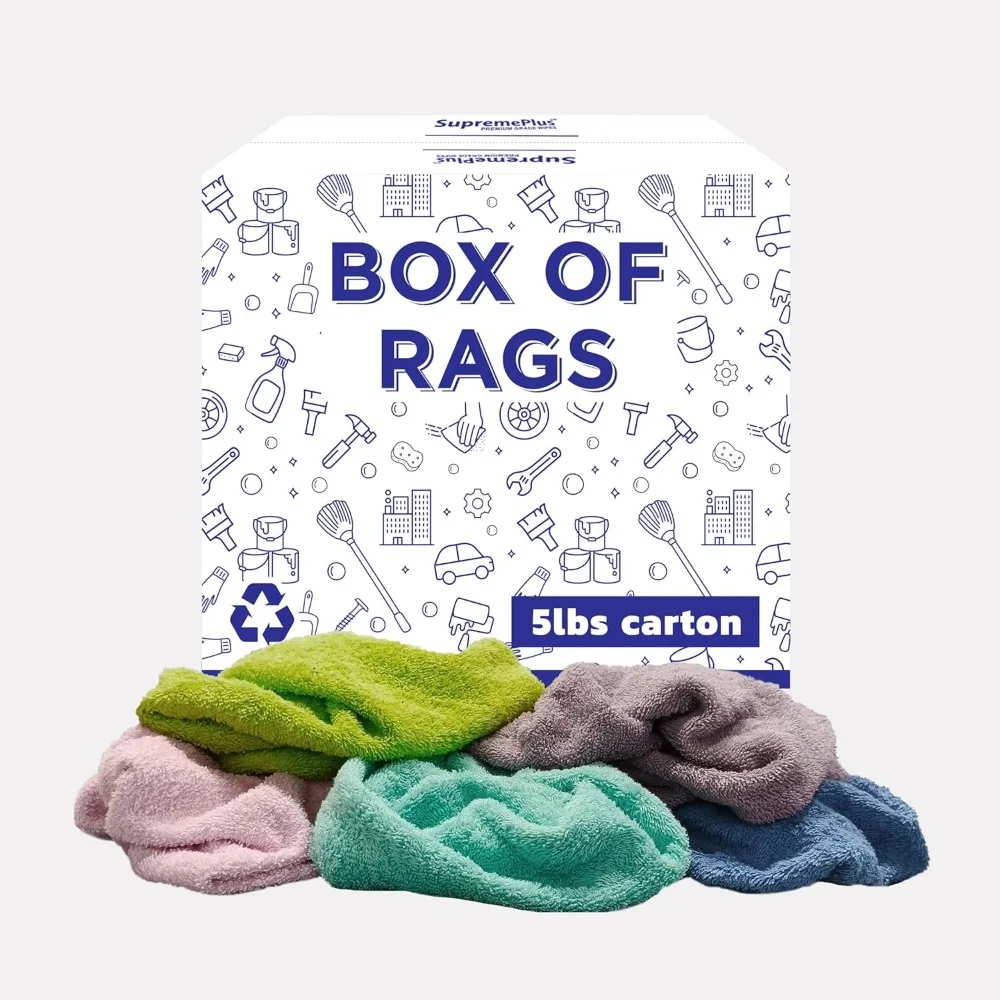 Recycled Color Terry Cloths Five Pound Box Super Absorbent Cotton Towels for Garage Shop Industrial Housekeeping
Recycled Color Terry Cloths Five Pound Box Super Absorbent Cotton Towels for Garage Shop Industrial Housekeeping