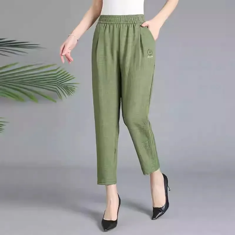 Ln The Summer Of 2025 The New Ladies Mother's Casual Pants slim, Middle-aged Elderly Women High-waisted Harun Pants Nine Pants
Ln The Summer Of 2025 The New Ladies Mother's Casual Pants slim, Middle-aged Elderly Women High-waisted Harun Pants Nine Pants