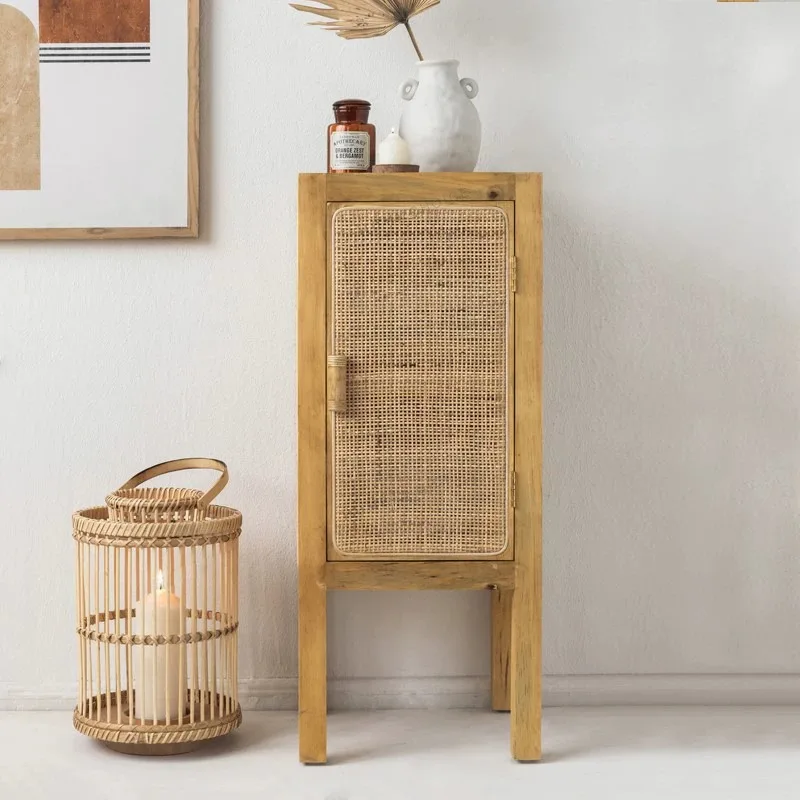 Japanese-style rattan storage locker Solid wood double door bedside creative storage side cabinet
Japanese-style rattan storage locker Solid wood double door bedside creative storage side cabinet