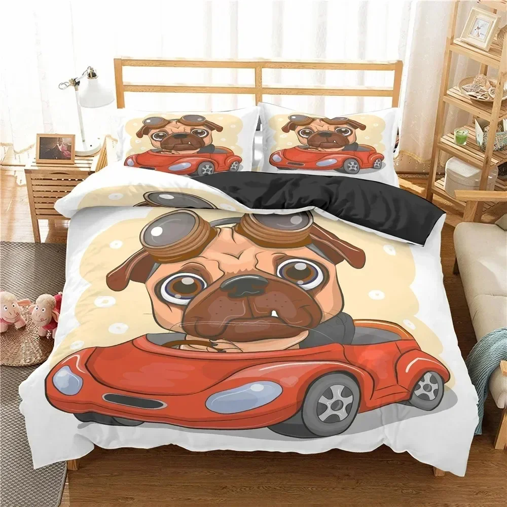 Cute Animal Cartoon Pug Dog 3D NEW Duvet Cover Pillowcase Bedding Set Adult Girl Bedroom Decoration Children Single Double Large
Cute Animal Cartoon Pug Dog 3D NEW Duvet Cover Pillowcase Bedding Set Adult Girl Bedroom Decoration Children Single Double Large