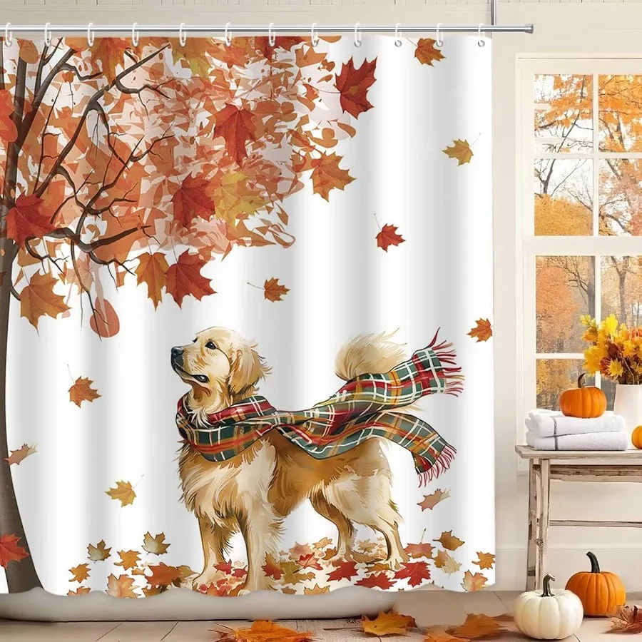 Осенние занавески для душа, собака, кленовый лист, декоративная осенняя занавеска для ванной комнаты, День благодарения, урожай, фермерская обувь, украшения для дома, занавеска для душа
Осенние занавески для душа, собака, кленовый лист, декоративная осенняя занавеска для ванной комнаты, День благодарения, урожай, фермерская обувь, украшения для дома, занавеска для душа
