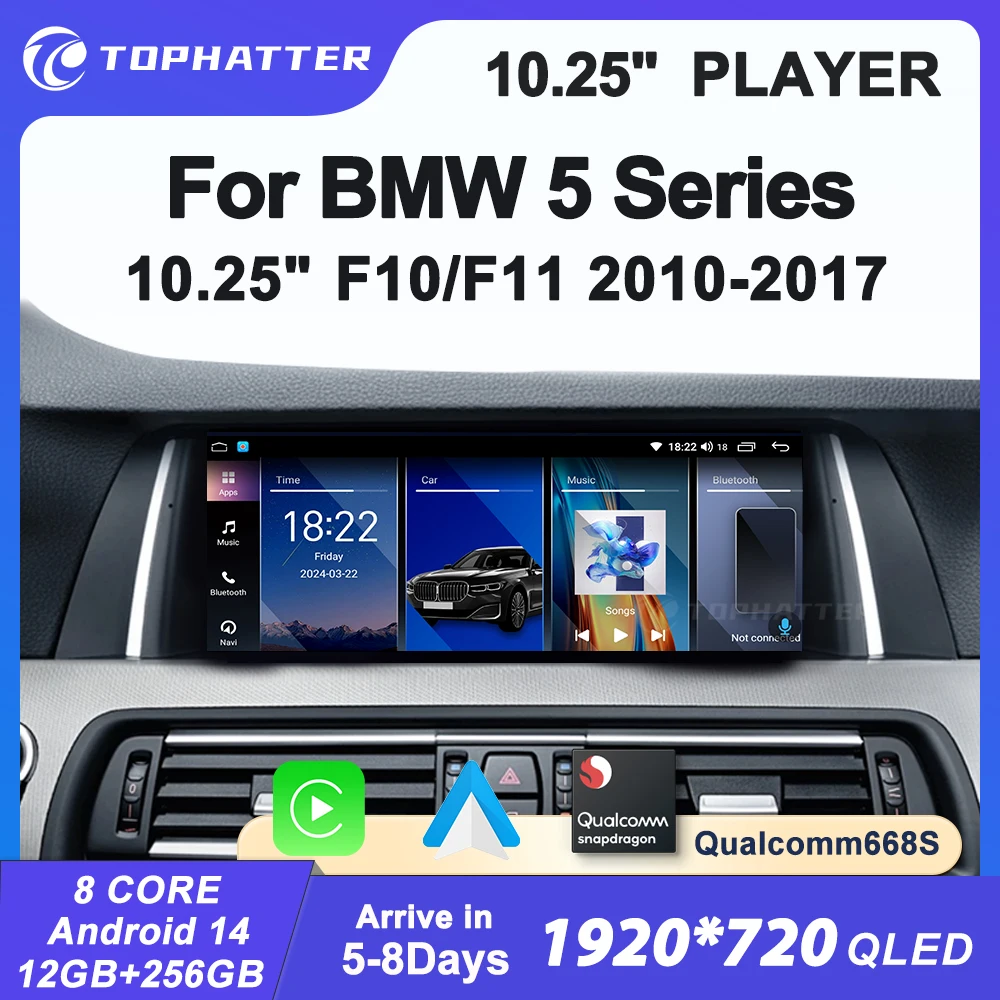 For BMW 5 Series 520 523 525 F10 F11 10.25" Car Radio CIC NBT System screen Wireless CarPlay Android Auto Multimedia Player
For BMW 5 Series 520 523 525 F10 F11 10.25" Car Radio CIC NBT System screen Wireless CarPlay Android Auto Multimedia Player