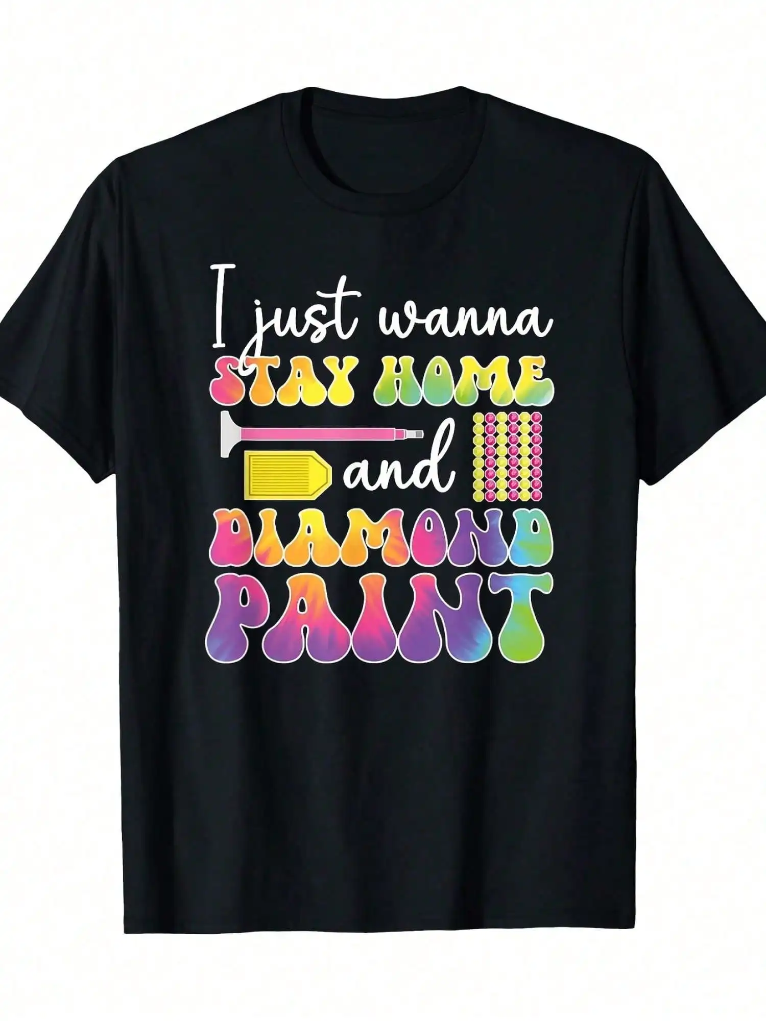 Diamond Painter Graphic Tee - 100% Cotton Crew Neck T-Shirt with "I Just Wanna Stay Home and Diamond Paint
Diamond Painter Graphic Tee - 100% Cotton Crew Neck T-Shirt with "I Just Wanna Stay Home and Diamond Paint