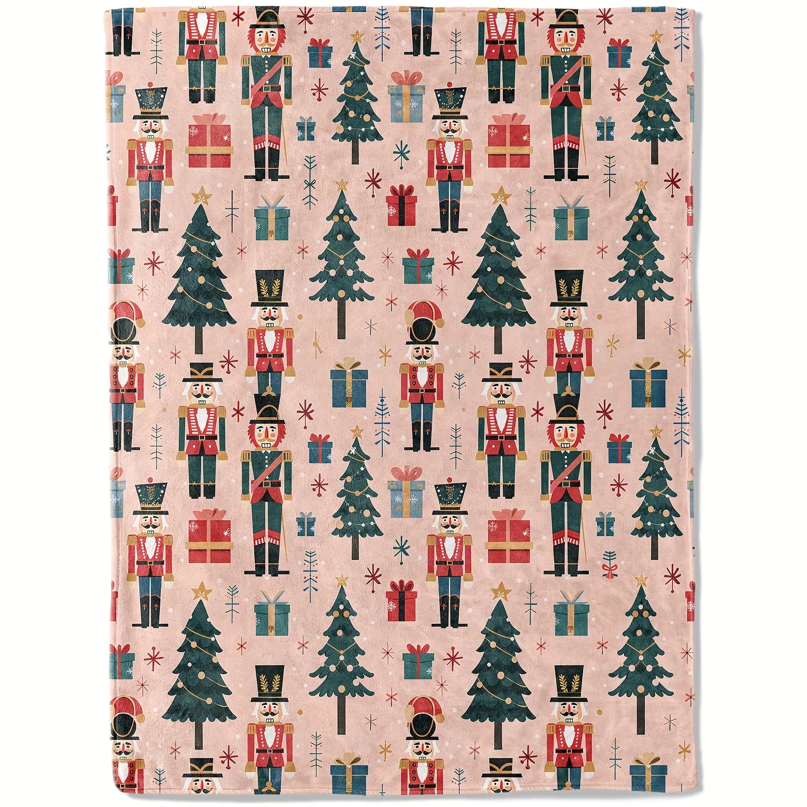 Vintage Nutcracker Pink Throw Blanket - Ultra-Soft Lightweight Flannel, Knitted Christmas Tree & Winter Night Pattern
Vintage Nutcracker Pink Throw Blanket - Ultra-Soft Lightweight Flannel, Knitted Christmas Tree & Winter Night Pattern