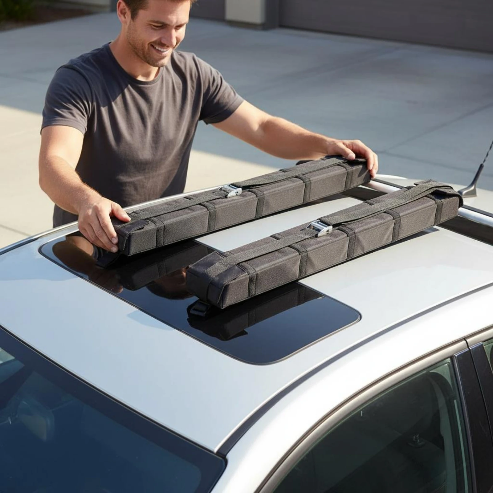 2 Pieces Flexible Car Roof Rack Non-Slip Foam Surfboard Roof Rack SUP Carrier Pads Scratch-Unrestricted Boat Carrier Straps
2 Pieces Flexible Car Roof Rack Non-Slip Foam Surfboard Roof Rack SUP Carrier Pads Scratch-Unrestricted Boat Carrier Straps