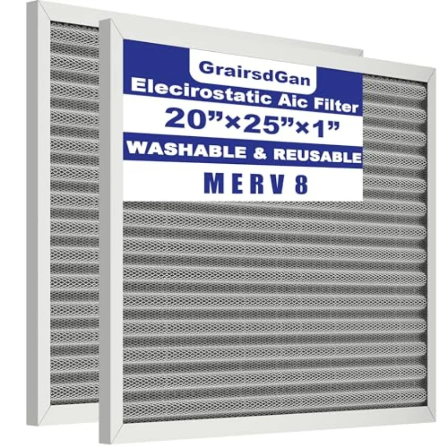 2 шт. 20x25x1 многоразовые моющиеся электростатические воздушные фильтры MERV 8, долговечные — для систем ОВКВ, кондиционирования и печных систем (фильтр для кондиционера)
2 шт. 20x25x1 многоразовые моющиеся электростатические воздушные фильтры MERV 8, долговечные — для систем ОВКВ, кондиционирования и печных систем (фильтр для кондиционера)