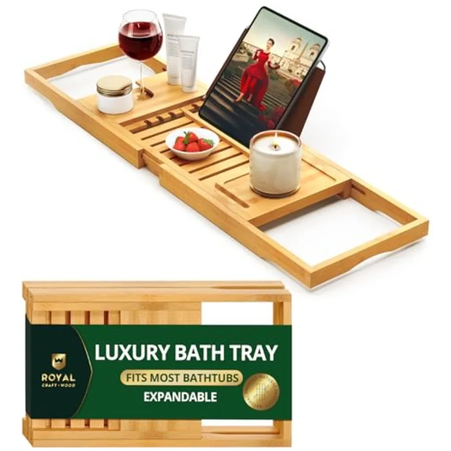 Premium Foldable Bathtub Tray Caddy - Wood Bath Tray for Tub Bamboo Shelf Expandable Bath Table Trays Bathtub and Bathroom Acce
Premium Foldable Bathtub Tray Caddy - Wood Bath Tray for Tub Bamboo Shelf Expandable Bath Table Trays Bathtub and Bathroom Acce