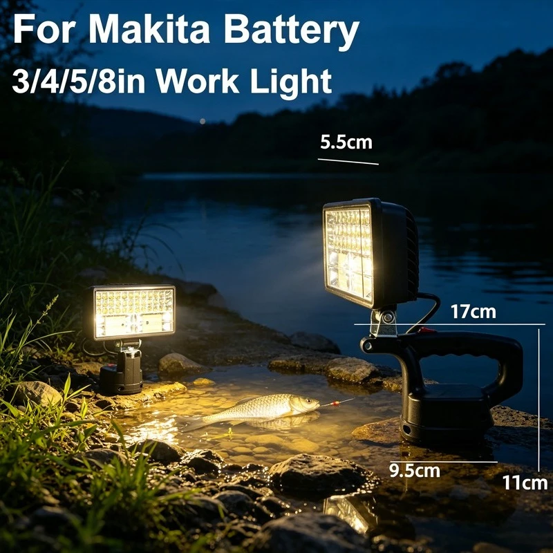 4/5/8 Inch Dual USB LED Work Light Cordless Flood Light Outdoor Camping Emergency Spotlight for Makita 14.4V-18V Battery
4/5/8 Inch Dual USB LED Work Light Cordless Flood Light Outdoor Camping Emergency Spotlight for Makita 14.4V-18V Battery