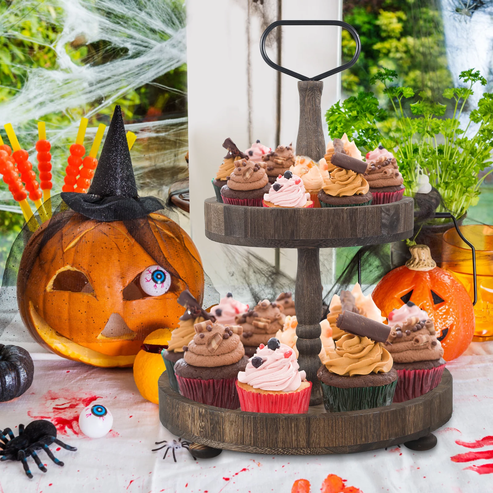 Fall Tiered Tray 2-Tier Wood Tiered Tray Decor Farmhouse Tiered Tray with Metal Handle Detachable Tiered Serving Tiered Tray
Fall Tiered Tray 2-Tier Wood Tiered Tray Decor Farmhouse Tiered Tray with Metal Handle Detachable Tiered Serving Tiered Tray