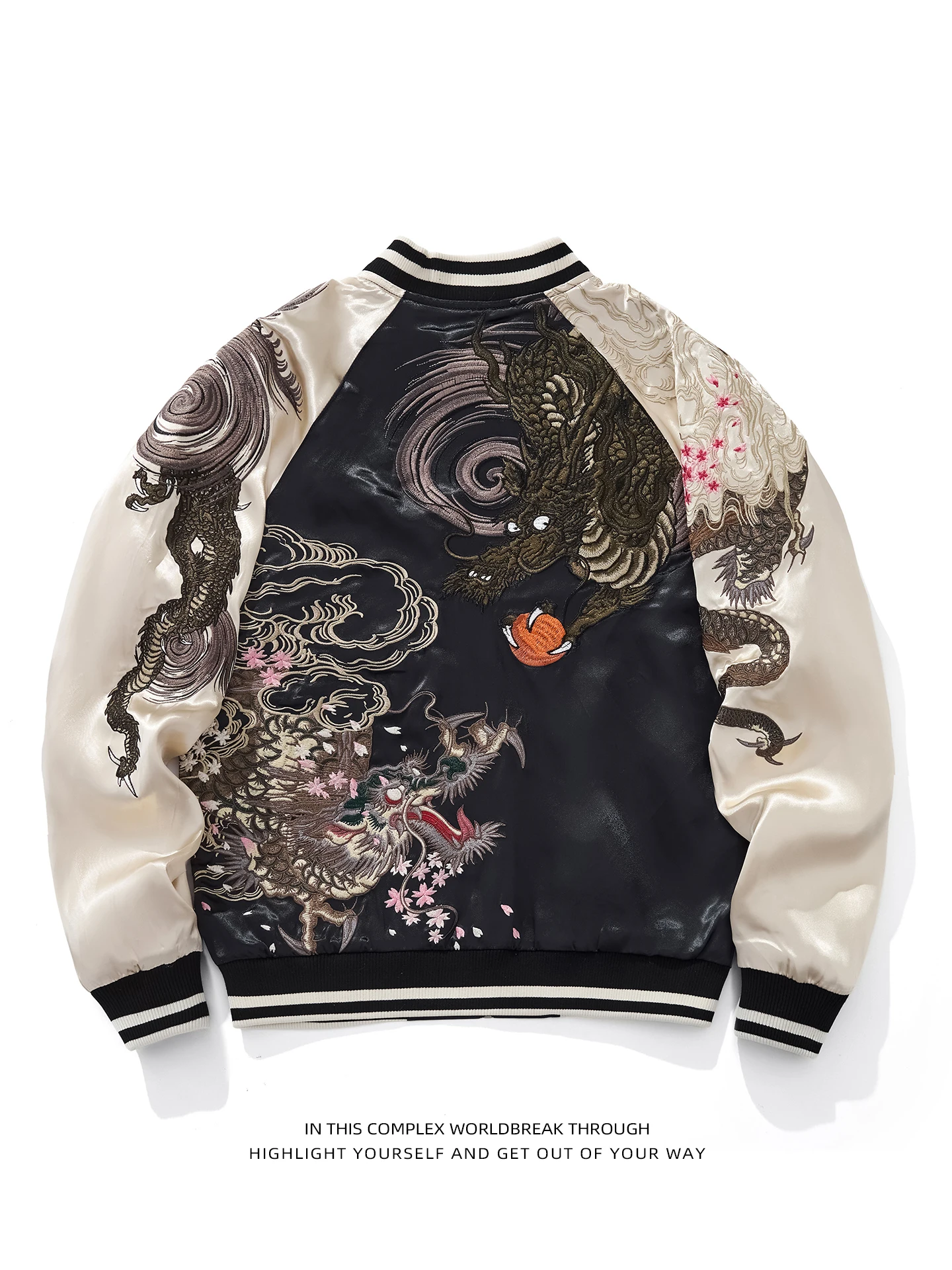 SUKAJAN Double Dragon Traditional Embroidery Jacket Baseball Uniform Heavyweight Casual Silk Cardigan for Men And Women
SUKAJAN Double Dragon Traditional Embroidery Jacket Baseball Uniform Heavyweight Casual Silk Cardigan for Men And Women
