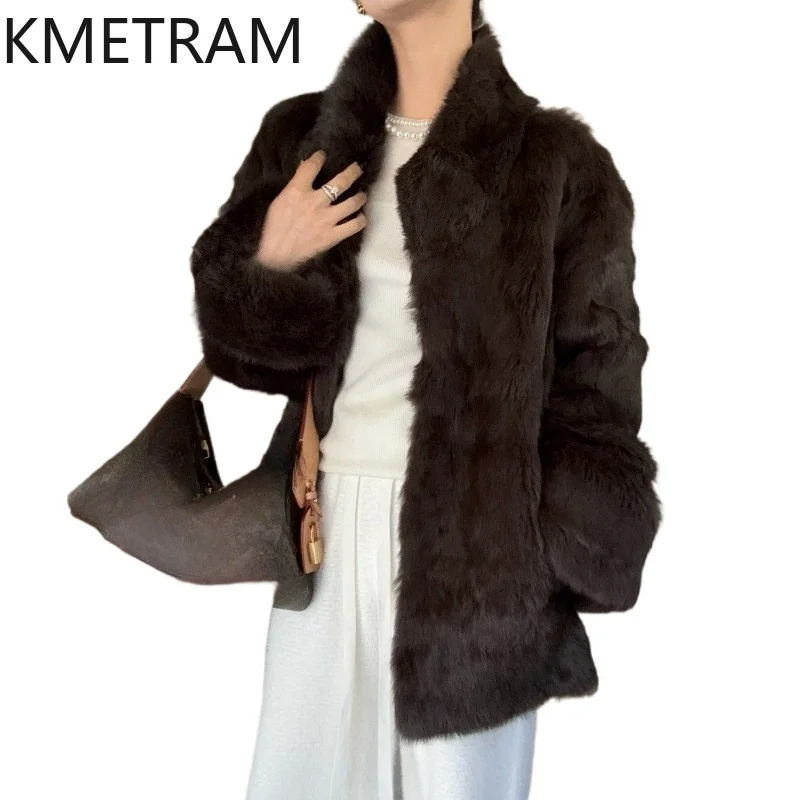 KMETRAM Natural Rabbit Fur Coats Women Retro Mid-Length Fur Jacket 75cm Winter Warm Luxury Real Fur Coat Woman Clothing 2026 퍼자켓
KMETRAM Natural Rabbit Fur Coats Women Retro Mid-Length Fur Jacket 75cm Winter Warm Luxury Real Fur Coat Woman Clothing 2026 퍼자켓