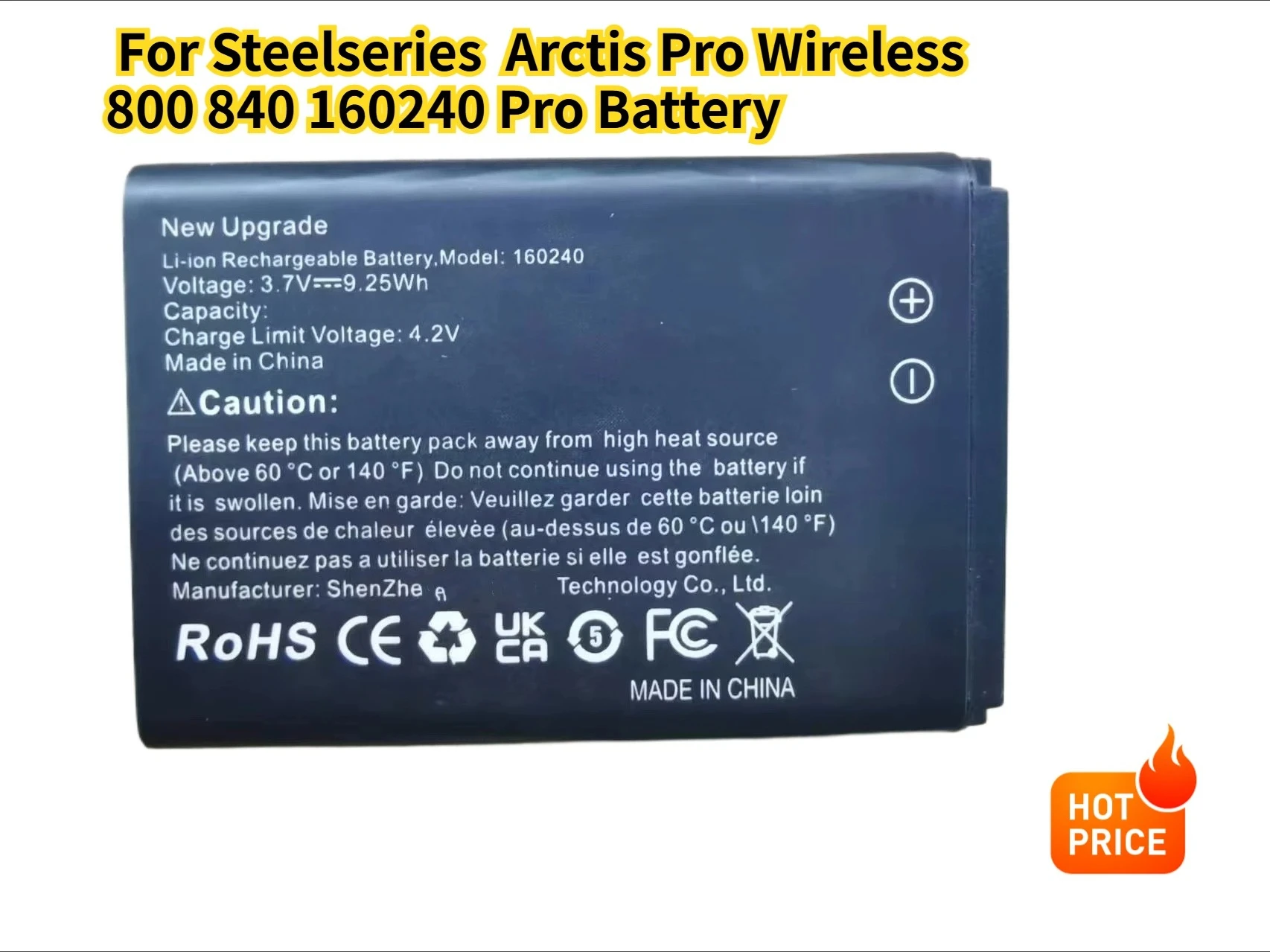 New Battery for Steelseries Arctis Pro Wireless 800 840 160240 Pro Battery
New Battery for Steelseries Arctis Pro Wireless 800 840 160240 Pro Battery