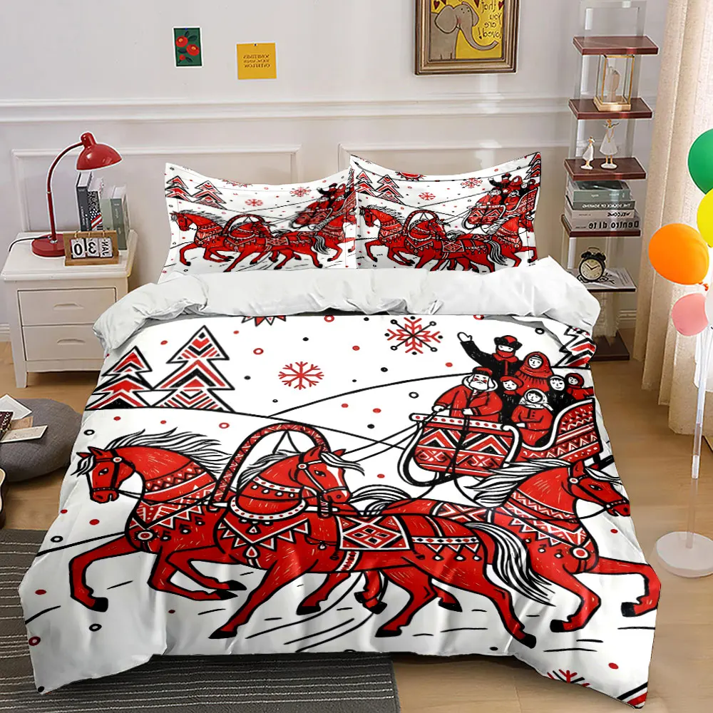 Red sleigh with three galloping horses Printed Duvet Cover Set 1 Duvet Cover+2 Pillowcase Multi Size Bedroom Bedding Decor
Red sleigh with three galloping horses Printed Duvet Cover Set 1 Duvet Cover+2 Pillowcase Multi Size Bedroom Bedding Decor