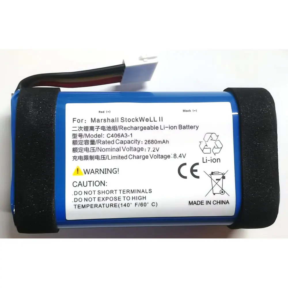 7.2V New Original C406A3-1 Replacement Battery For Marshall Stockwell II Bluetooth Wireless Speaker
7.2V New Original C406A3-1 Replacement Battery For Marshall Stockwell II Bluetooth Wireless Speaker