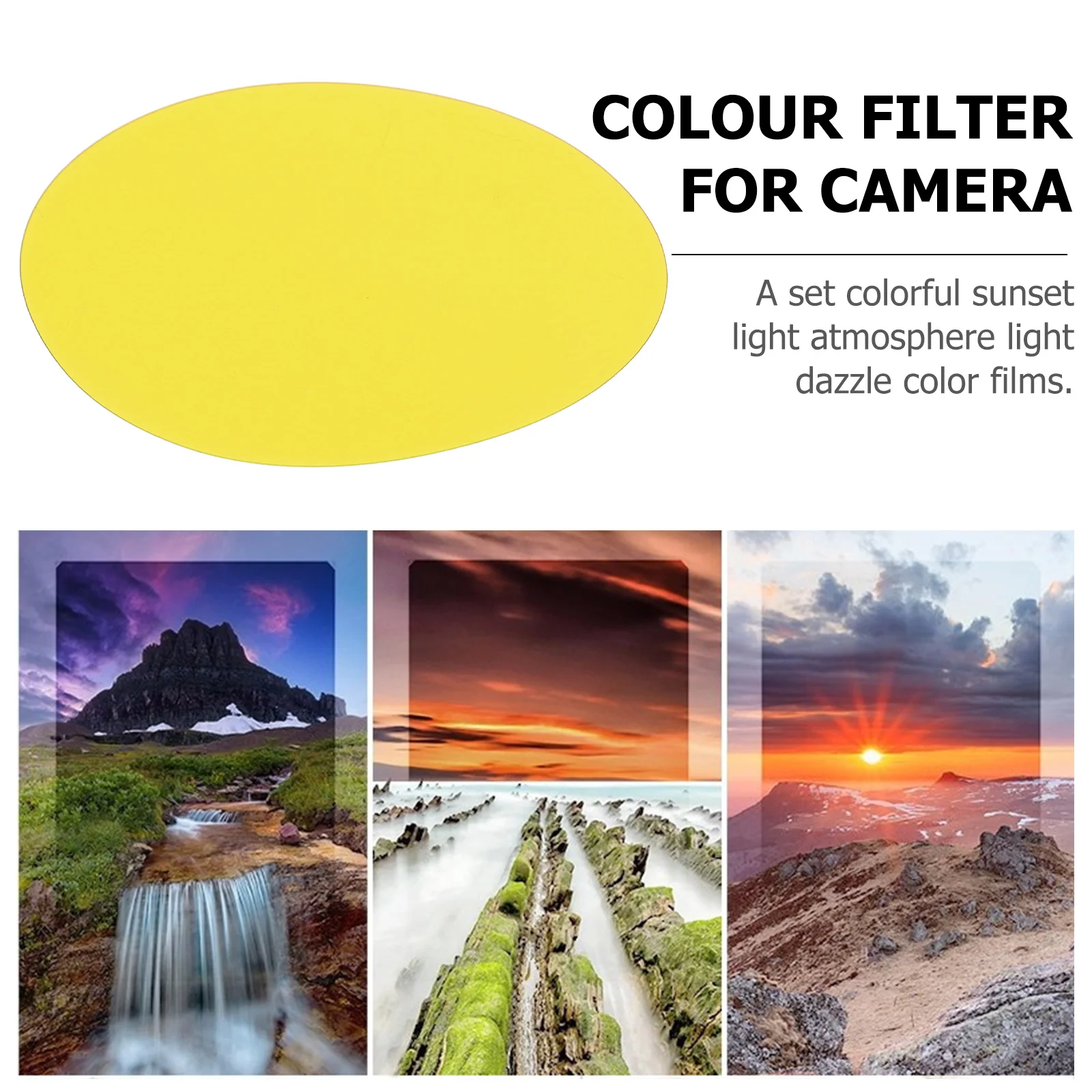 10Pcs Sunset Mood Light Color Gels 66mm Color Filter Sheets for Photography and Lighting Colour Filter for Camera 
10Pcs Sunset Mood Light Color Gels 66mm Color Filter Sheets for Photography and Lighting Colour Filter for Camera