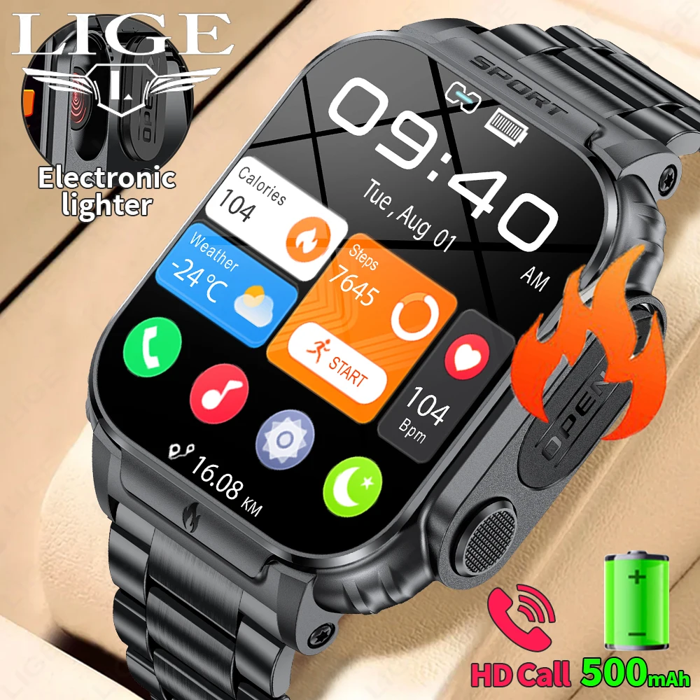 LIGE Lighter Smart Watch Outdoor Sport 500mAh Large Battery Waterproof Bracelet The Cigarette Lighter Smartwatch For Android IOS
LIGE Lighter Smart Watch Outdoor Sport 500mAh Large Battery Waterproof Bracelet The Cigarette Lighter Smartwatch For Android IOS