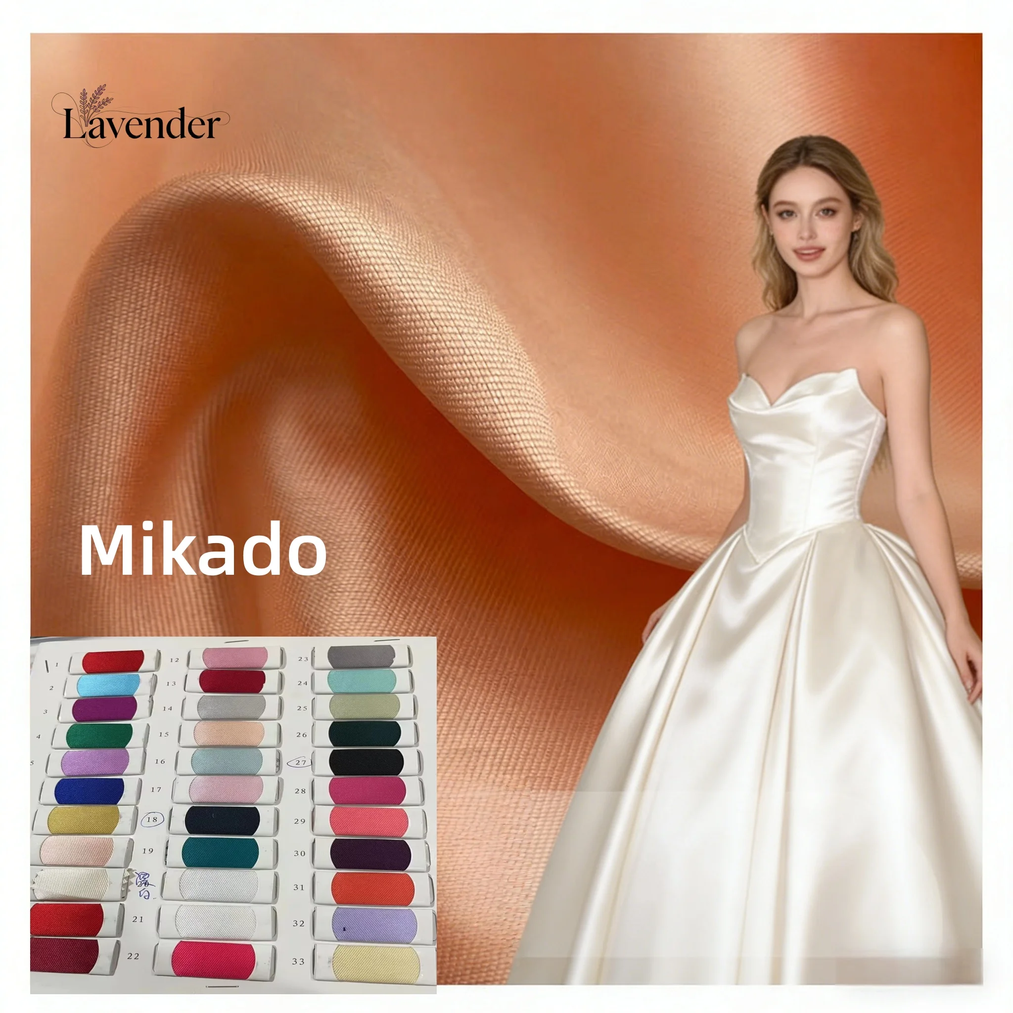 Nouvelle Arrivée Tissu de Robe de Mariée et de Soirée Champagne en Satin de Soie Royal de Luxe, Polyester Mikado Lourd
Nouvelle Arrivée Tissu de Robe de Mariée et de Soirée Champagne en Satin de Soie Royal de Luxe, Polyester Mikado Lourd