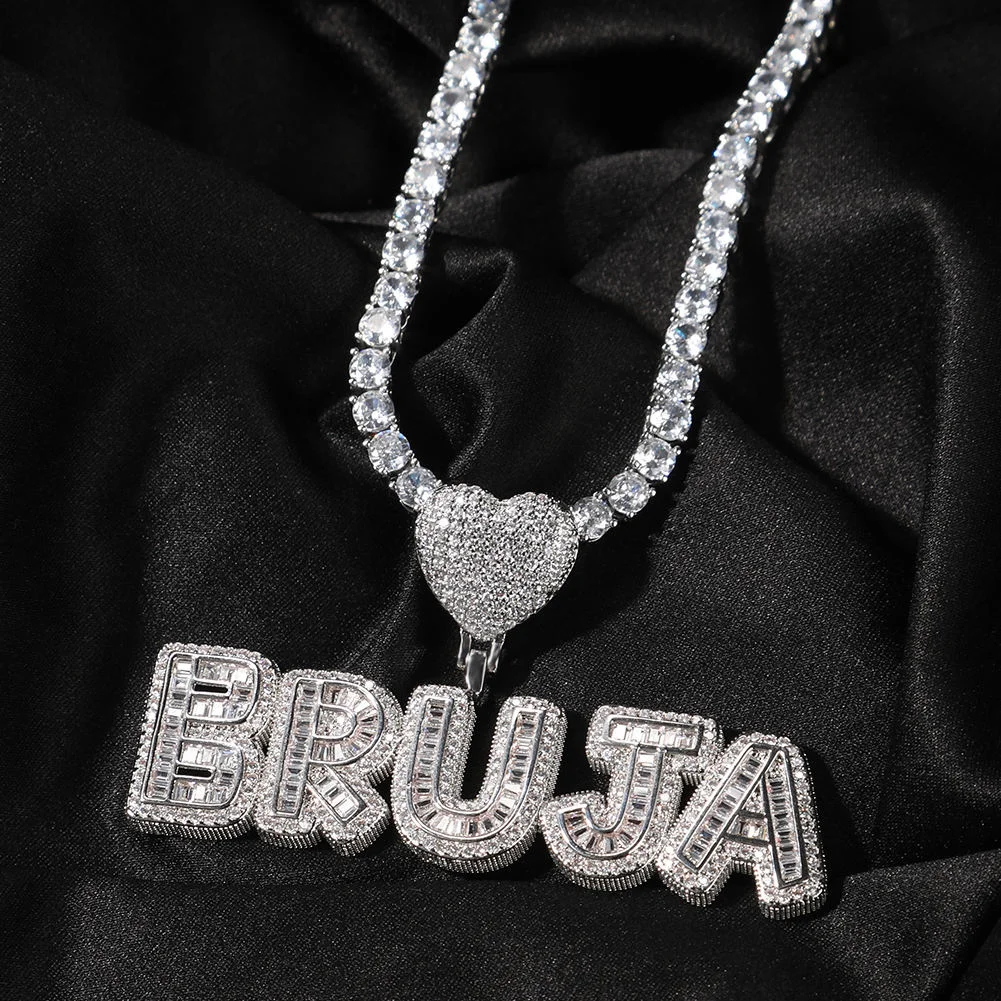 UIWN Custom Baguette Letters With Heart Button Necklace Name Men's Zircon Pendant Iced Out CZ Commission Gift Hip Hop Jewelry
UIWN Custom Baguette Letters With Heart Button Necklace Name Men's Zircon Pendant Iced Out CZ Commission Gift Hip Hop Jewelry