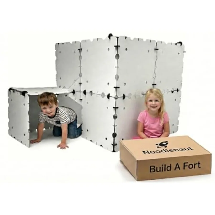 Indoor cardboard fort building kit for kids durable white panels reusable connectors compact storage creates life-size castles
Indoor cardboard fort building kit for kids durable white panels reusable connectors compact storage creates life-size castles
