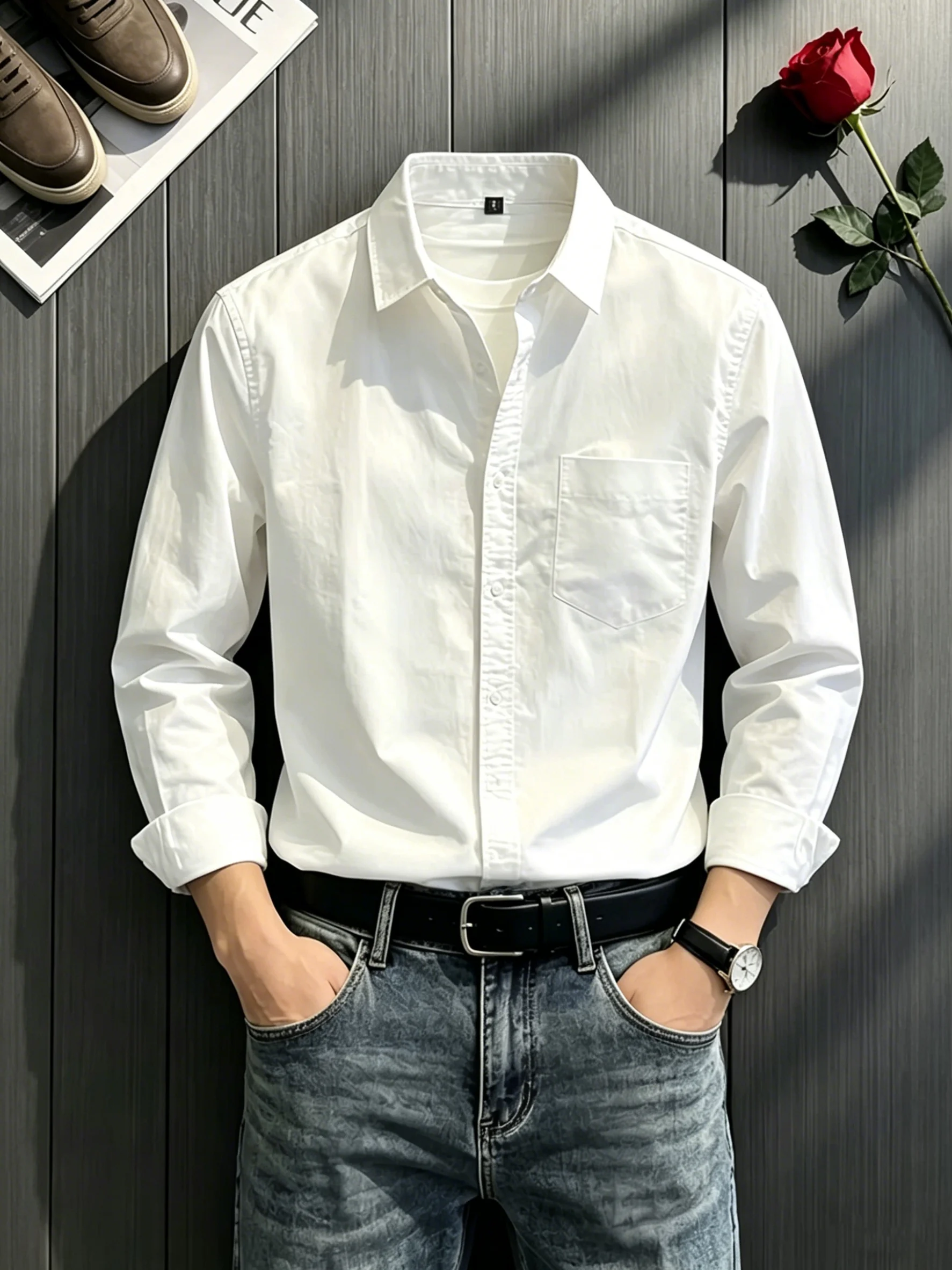 White Pure Cotton Long Sleeve Men's Shirt Summer High-End Sun Protection Thin Outerwear Neapolitan Godfather Shoulder Shirt
White Pure Cotton Long Sleeve Men's Shirt Summer High-End Sun Protection Thin Outerwear Neapolitan Godfather Shoulder Shirt