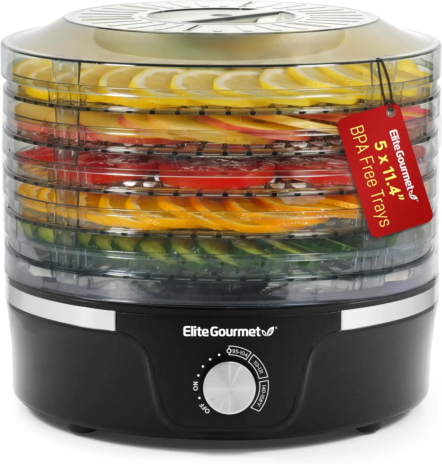 Food Dehydrator with 5 BPA-Free Trays, Adjustable Temperature for Drying Jerky, Fruits, Herbs, Veggies, Snacks, Black
Food Dehydrator with 5 BPA-Free Trays, Adjustable Temperature for Drying Jerky, Fruits, Herbs, Veggies, Snacks, Black