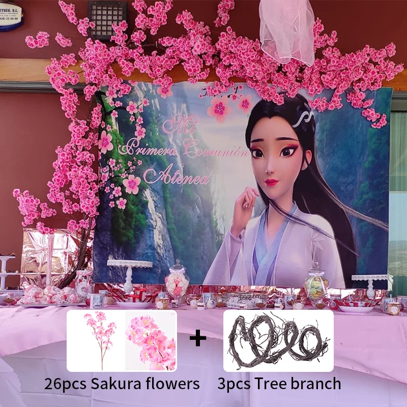 Set Fake Sakura Cherry Blossom Tree Artificial Flowers Party Wall Decor Wedding Backdrop Mariage Outdoor Garden Home Decoration 
Set Fake Sakura Cherry Blossom Tree Artificial Flowers Party Wall Decor Wedding Backdrop Mariage Outdoor Garden Home Decoration