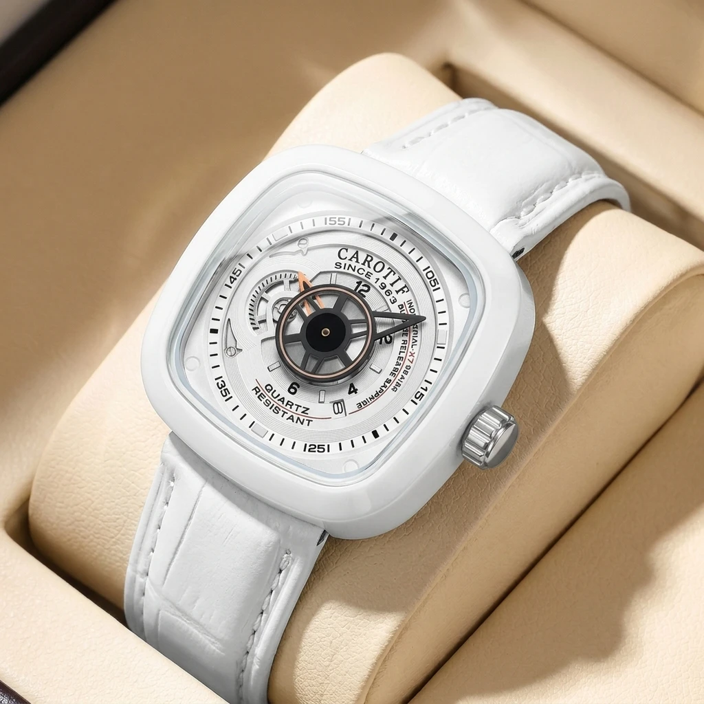 1pc White Strap Square Dial Hollow Design Fashionable Versatile Quartz Watch Women's Exquisite Trendy Accessory
1pc White Strap Square Dial Hollow Design Fashionable Versatile Quartz Watch Women's Exquisite Trendy Accessory