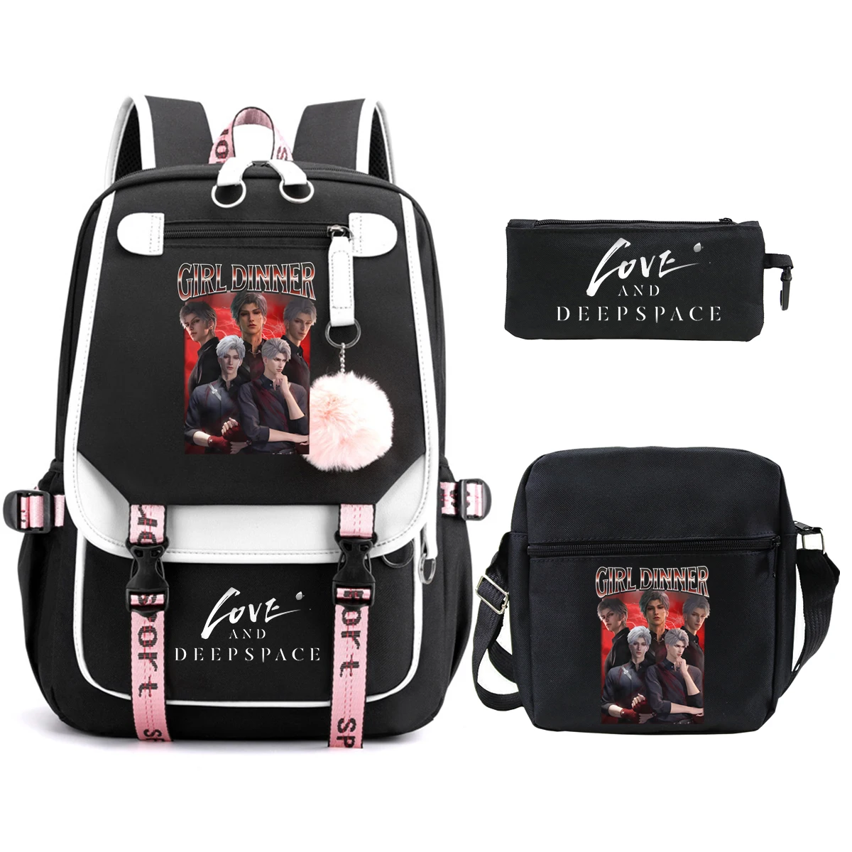 3Pcs Love and Deepspace Backpack Shoulder Bag Pencil Case Set Student Girl School Bags Teenager High Quality Travel Backpack
3Pcs Love and Deepspace Backpack Shoulder Bag Pencil Case Set Student Girl School Bags Teenager High Quality Travel Backpack