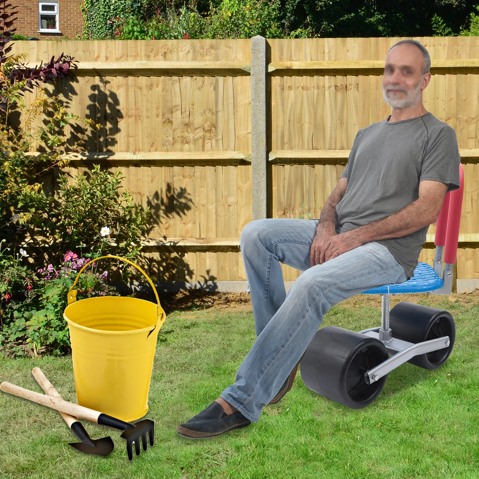 Garden Cart Rolling Stool with Comfortable Backrest, Sturdy Cart, Adjustable Seat Height and Direction, Gardening Helper
Garden Cart Rolling Stool with Comfortable Backrest, Sturdy Cart, Adjustable Seat Height and Direction, Gardening Helper