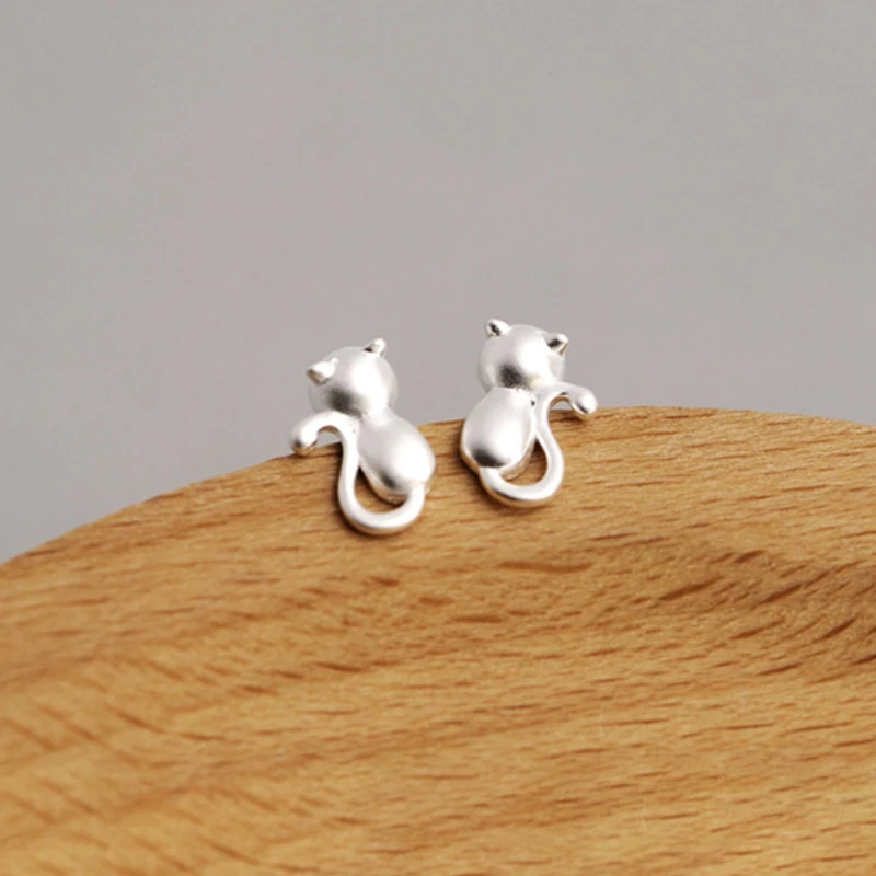 Real 925 Sterling Silver Frosted Cat Mini Stud Earrings For Women Classic Animal Fine Jewelry Minimalist Accessories
Real 925 Sterling Silver Frosted Cat Mini Stud Earrings For Women Classic Animal Fine Jewelry Minimalist Accessories