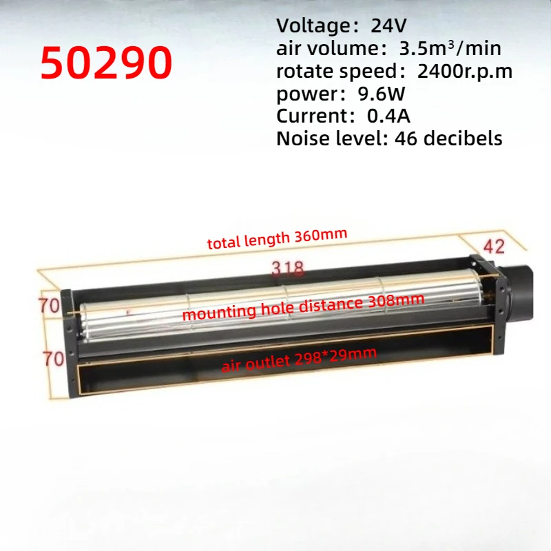 1PCS Cross Flow Fan 50290 24V Crossflow Cooling fan Airflow crossflow Ventilation Elevator Chassis cooling Fan
1PCS Cross Flow Fan 50290 24V Crossflow Cooling fan Airflow crossflow Ventilation Elevator Chassis cooling Fan