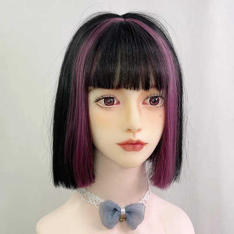Water dance purple highlight dyed wig female short hair Bobo head cool handsome jk one-size-fits-all short straight hair color f
Water dance purple highlight dyed wig female short hair Bobo head cool handsome jk one-size-fits-all short straight hair color f