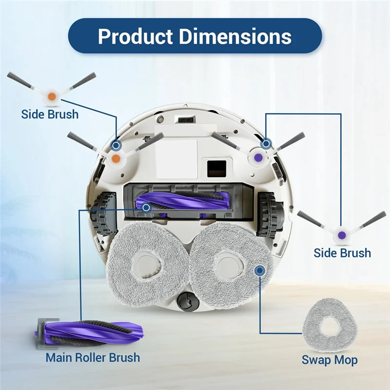 JHD Main Roller Brush Hepa Filter Mop Pad Dust Bag Side Brush Replacement Kit For Narwal Freo Z Ultra Robot Vacuum Cleaner
JHD Main Roller Brush Hepa Filter Mop Pad Dust Bag Side Brush Replacement Kit For Narwal Freo Z Ultra Robot Vacuum Cleaner