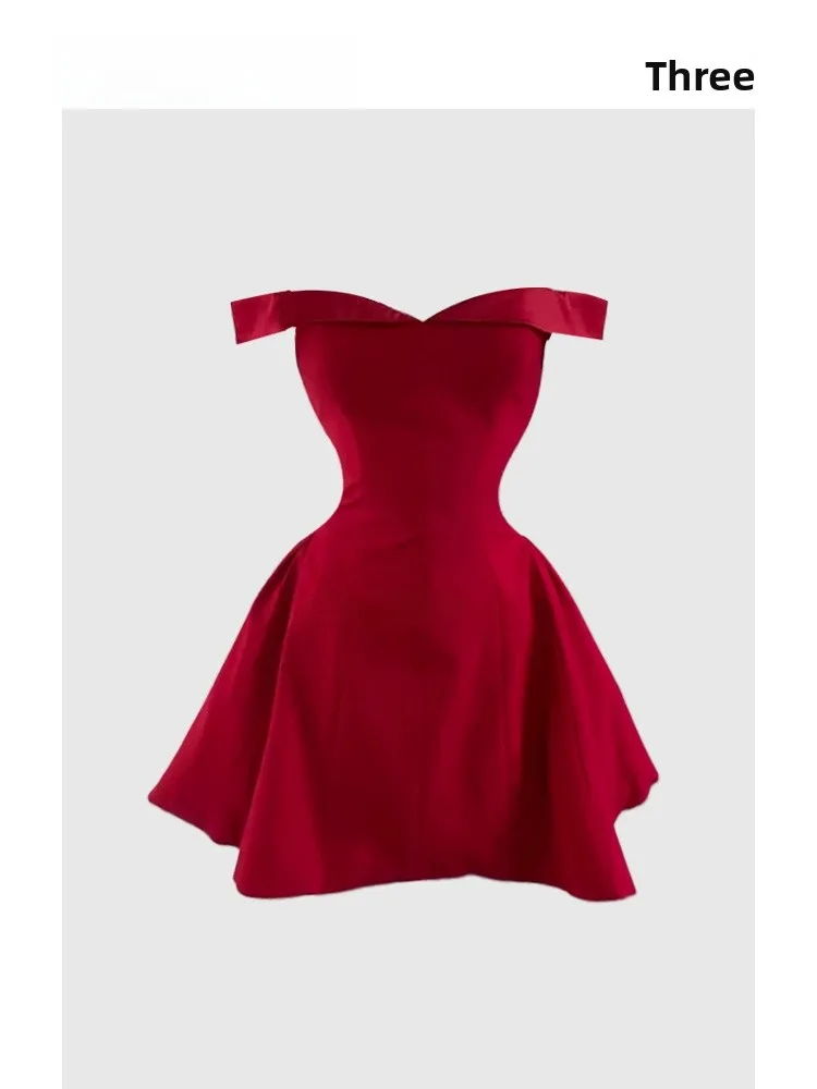 Red One-oulder Dr Ele Slimming Waist Birthday Par Women's Faion Casual A-Line Skirt ort Length Summer Dr
Red One-oulder Dr Ele Slimming Waist Birthday Par Women's Faion Casual A-Line Skirt ort Length Summer Dr