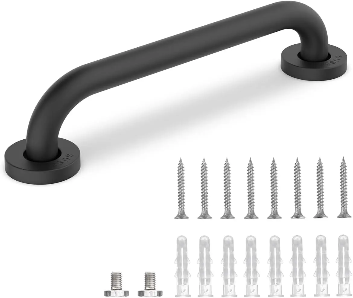 16" Black Grab Bar for Bathtubs & Showers - 304 Stainless Steel Safety Handrail for Elderly, Wall Mounted Support Rail for Bathroom, Toilet, Kitchen, Bedroom
16" Black Grab Bar for Bathtubs & Showers - 304 Stainless Steel Safety Handrail for Elderly, Wall Mounted Support Rail for Bathroom, Toilet, Kitchen, Bedroom