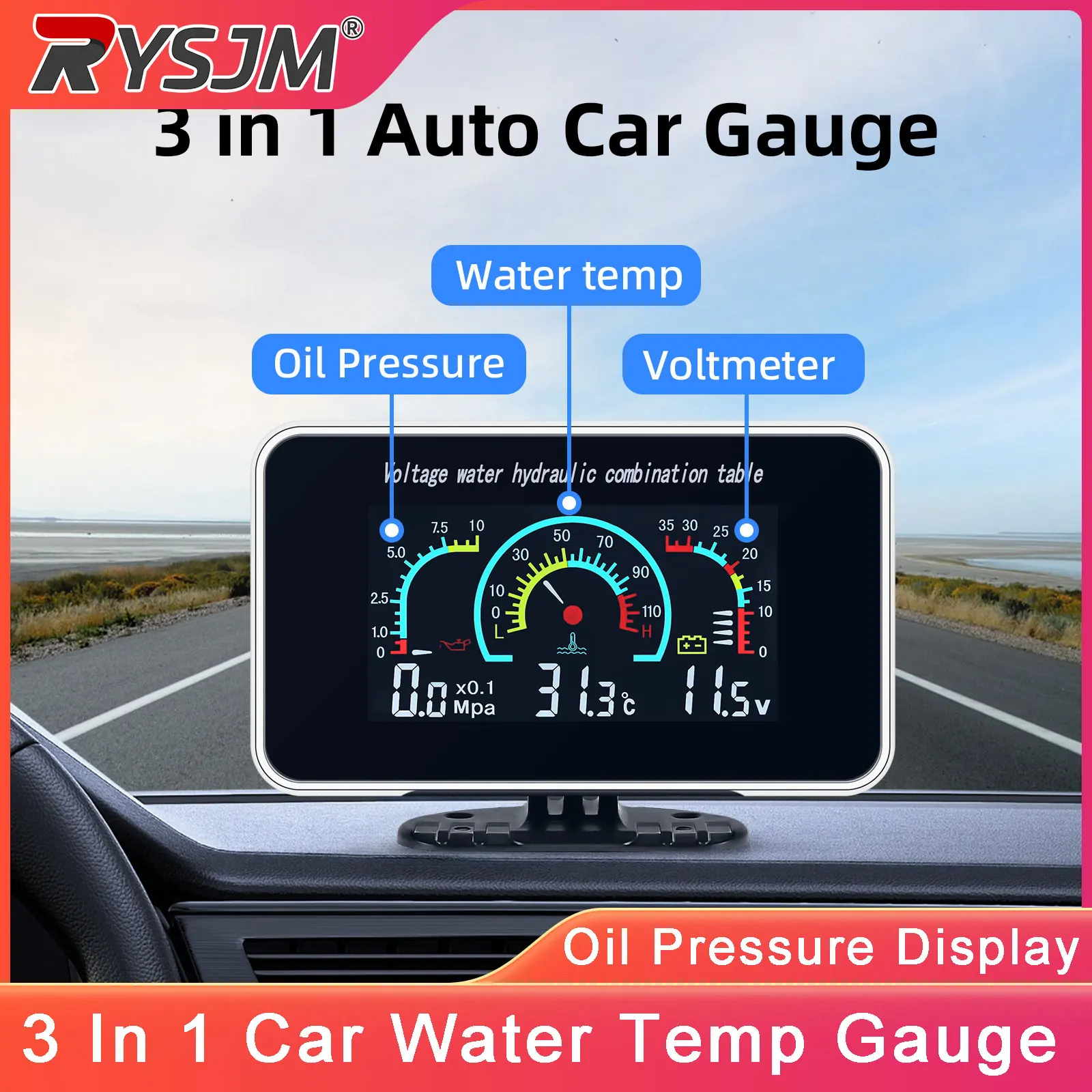 Car 3 IN 1 LCD Truck Car Water Temperature Oil Pressure Voltmeter Gauge Universal Combination Table With Sensor For 12V 24V Car
Car 3 IN 1 LCD Truck Car Water Temperature Oil Pressure Voltmeter Gauge Universal Combination Table With Sensor For 12V 24V Car