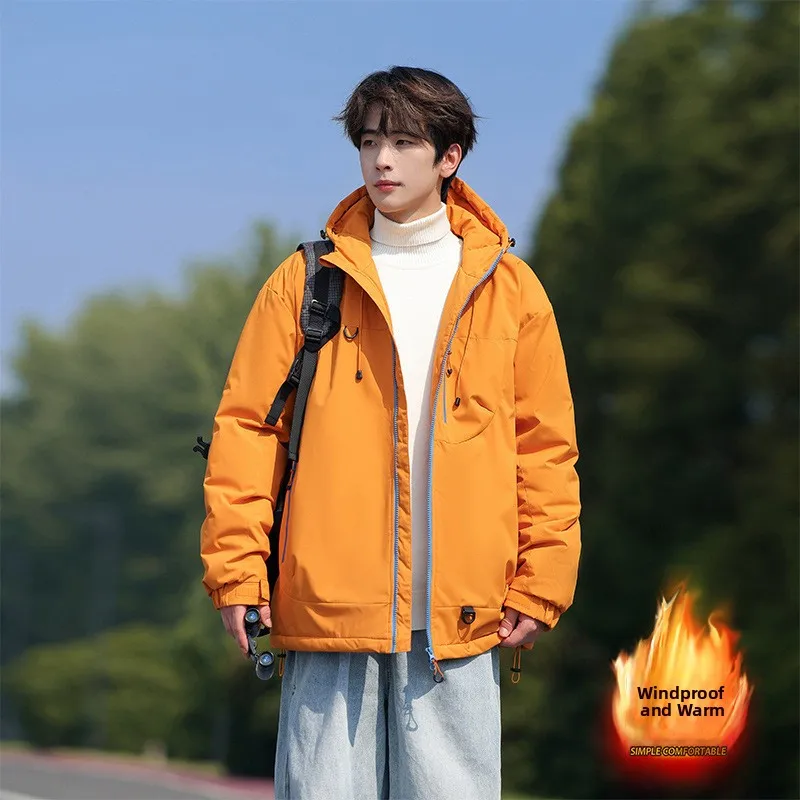 Winter Cotton Jacket Windproof Warm Casual Hooded Thickened Polyester Fiber Zipper Closure Straight Hemline for Men
Winter Cotton Jacket Windproof Warm Casual Hooded Thickened Polyester Fiber Zipper Closure Straight Hemline for Men